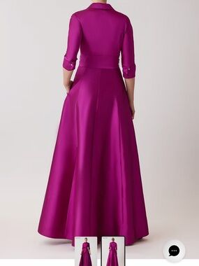STYLEWE Magenta Long Sleeve Maxi Shirtwaist Gown